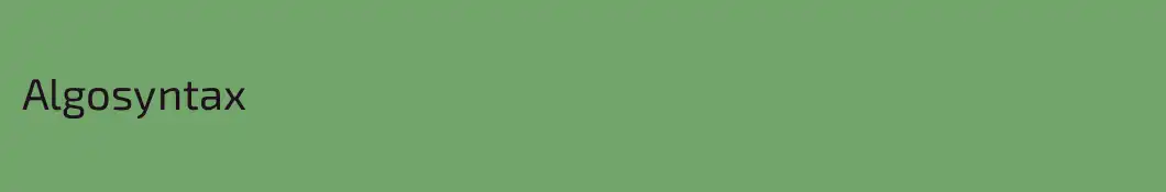 Algosyntax
