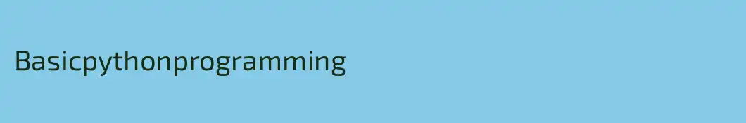 Basicpythonprogramming