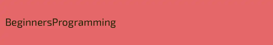 BeginnersProgramming