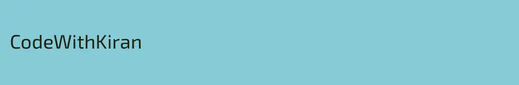 CodeWithKiran