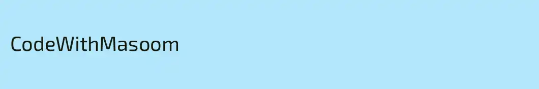 CodeWithMasoom