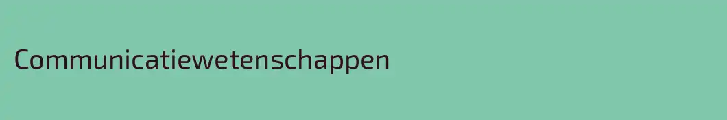 Communicatiewetenschappen