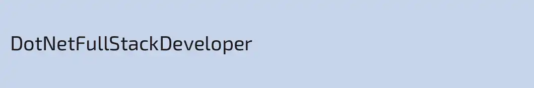 DotNetFullStackDeveloper