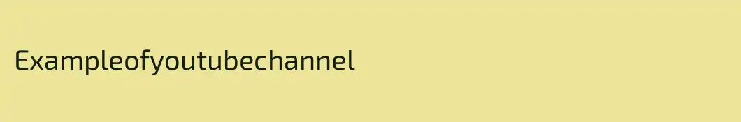 Exampleofyoutubechannel