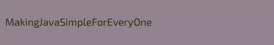 MakingJavaSimpleForEveryOne