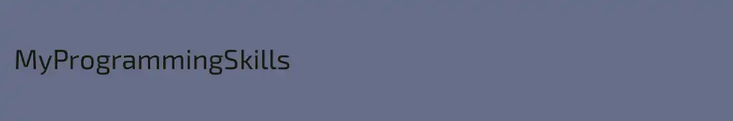 MyProgrammingSkills