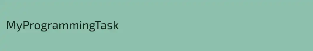 MyProgrammingTask