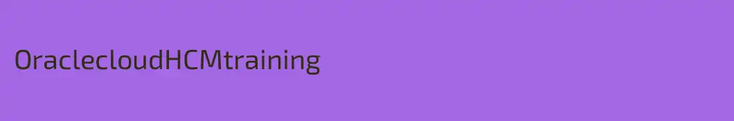 OraclecloudHCMtraining