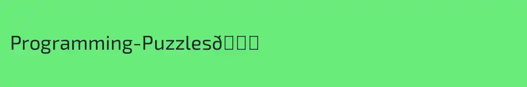 Programming-Puzzles😃