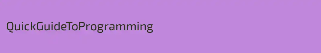 QuickGuideToProgramming