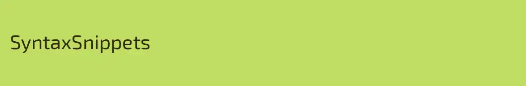 SyntaxSnippets
