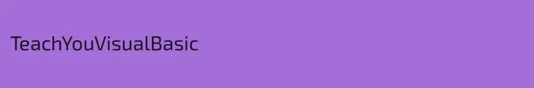 TeachYouVisualBasic
