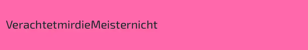 VerachtetmirdieMeisternicht