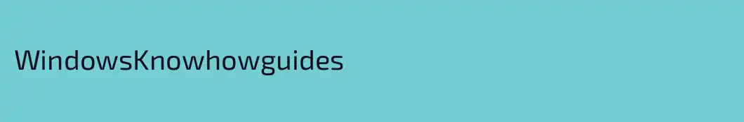 WindowsKnowhowguides