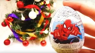 Рождество Человек-паук добрее сюрприз яйца - Christmas Spiderman Kinder Surprise