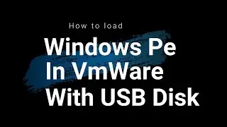 How to load Windows Pe in vmware With USB Disk