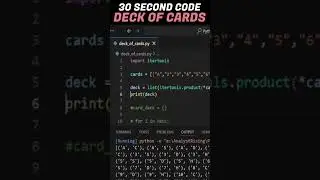 Programming A Deck of Cards #analystrising #pythontutorial