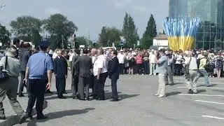 Руководство железнодорожной отрасли на открытии вокзального комплекса ст. Донецк