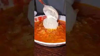 Самый вкусный обед.Борщ с салом и чесноком!