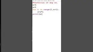 factorial of any no #saral_programming #python #coding #shorts