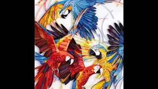 Parrots paper art: creative process