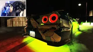 Rick and Morty HR34 Skyline Drifting an Industrial Driftpark | Assetto Corsa | Wheel Cam Gameplay.