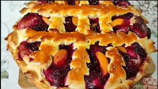 Вишнёво-абрикосовый пирог. #пирог #выпечка