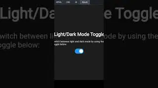 "Light/Dark Mode Toggle Switch | HTML, CSS & JavaScript Tutorial"