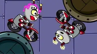 Blow up the cannons of evil robots. go robots