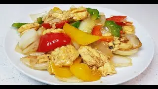 家常菜【洋葱炒鸡蛋】【Scrambled Eggs with Onions】简单美味的家常菜