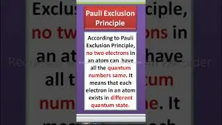Pauli Exclusion Principle #utubeshorts