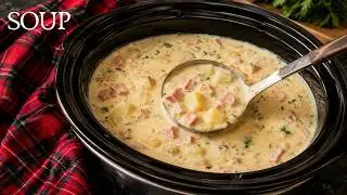 Creamy Potato & Ham Soup | The Best Slow Cooker Recipe | Crockpot