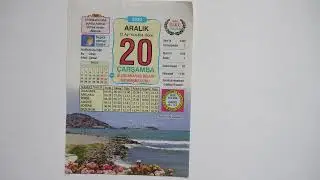 20 aralık 2023 çarşamba günü takvim yaprağı