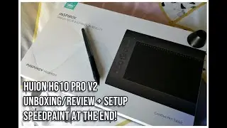 HUION H610 PRO V2 UNBOXING/REVIEW, SETUP, AND SPEEDPAINT!