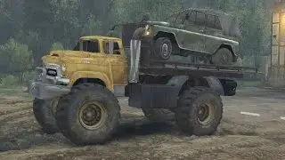 SpinTires Mod 1957 Gmc Coe Rollback Recovery Rig.