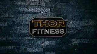 "THOR Fitness" logo reveal with atmospheric particles