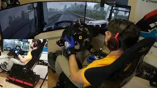 Euro Truck Simulator 2 на подвижной гоночной платформе 4dof
