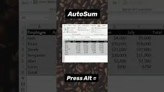 AutoSum in Excel 