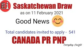 Canada Express entry draw by Saskatchewan | SINP draw as on 11 Feb 2021