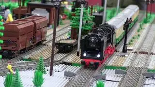 LEGO EISENBAHN DAMPFLOK Zug brick railway LEGO-City Lausitz-Modellbau Senftenberg 2019