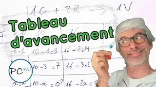 Tableau d'avancement en physique chimie. Explications avec un exemple simple !