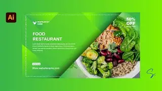 Landscape Social Media Banner Design in Adobe Illustrator CC | for Food Restaurant | SU Official