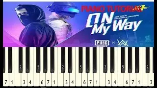 Alan Walker – On My Way (piano tutorial and lesson) synthesia acoustic
