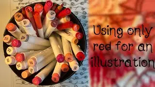 Drawing a witch with only red art supplies - Talking about the witch lore of Omneiris