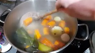Pork Gammon and vegetables, easy and really yummy  ( $ 1.00 / part ) 🤩