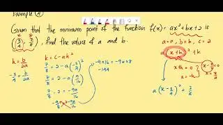 Maximum and Minimum Value of Quadratic Functions Part 2