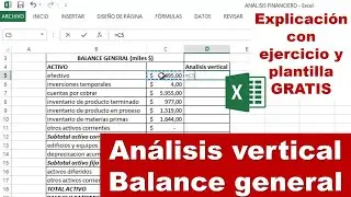 Vertical Balance Sheet Analysis Exercise with interpretation and Excel for FREE download