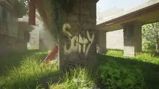 Abandoned concrete area 3d environment