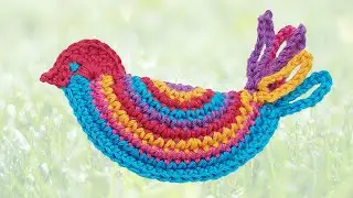 Crochet Colorful Bird Ornament