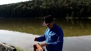 The Appalachian folk hymn 'Bartimeus' on bamboo flute and mountain dulcimer at Spruce Knob Lake, WV